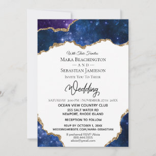 *~* RSVP Website - AGATE Blue AR13 Wedding Invitation