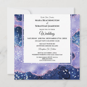 *~* RSVP Website Lavender AGATE AR13 Stars Wedding Invitation