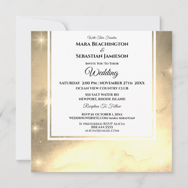 *~* RSVP Website Nebula Galaxy Celestial Wedding Invitation (Front)