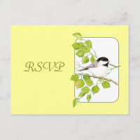 RSVP Wedding, Bird, Nature Chickadee  Postcard