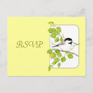 RSVP Wedding, Bird, Nature Chickadee  Postcard