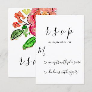 RSVP Wedding Bridal Shower Sweet16th Floral Card