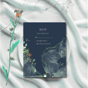 RSVP Wedding Card Emerald Green  