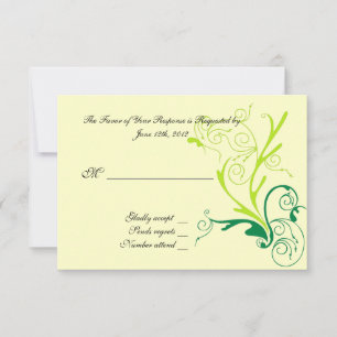 RSVP wedding cards. Swirl floral pattern Card