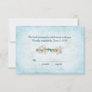 RSVP wedding- daisy bouquet with pearls Invitation