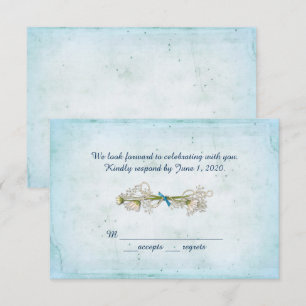 RSVP wedding- daisy bouquet with pearls Invitation