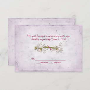 RSVP wedding- daisy bouquet with pearls Invitation