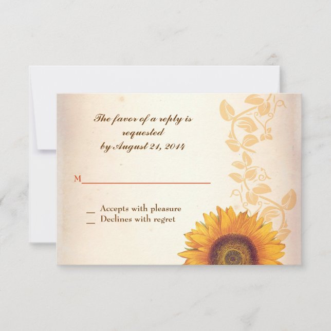 rsvp wedding design with sunflower (Front)
