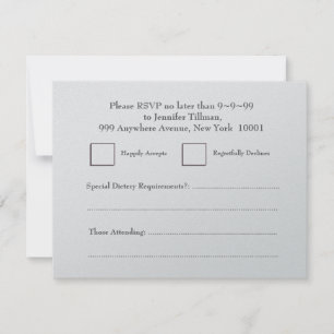 RSVP Wedding Foodies Heart Silver Response
