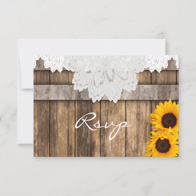RSVP Wedding in a Rustic Wood and Lace (Front)
