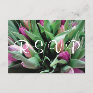 RSVP Wedding invitation cards | pink tulip flowers