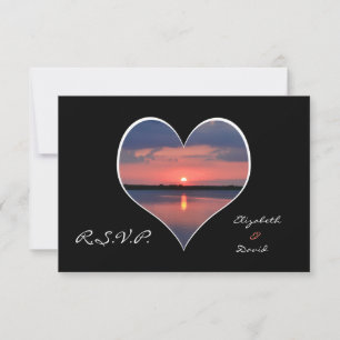 RSVP Wedding Invitation - Sunset in Heart