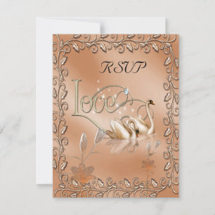 Rsvp Wedding Love Swans Floral