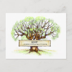RSVP Wedding Postcard - The Love Tree