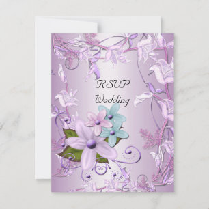 RSVP Wedding Purple Mauve Floral