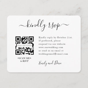 RSVP Wedding QR CODE Enclosure Card