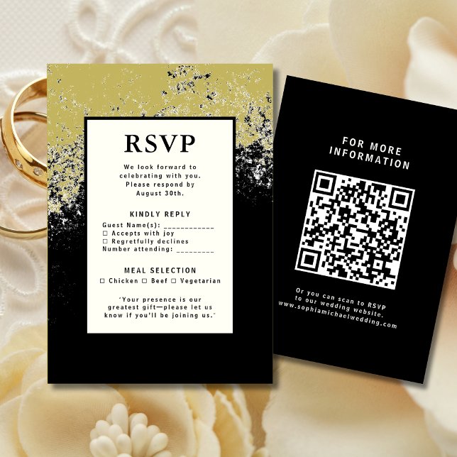 RSVP Wedding Response Card QR Code Modern Elegance (Creator Uploaded)