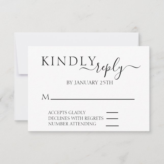 RSVP Wedding Simple Minimalistic  (Front)