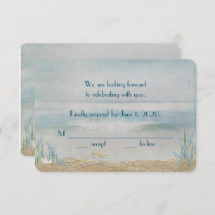 RSVP-wedding starfish on beach Invitation