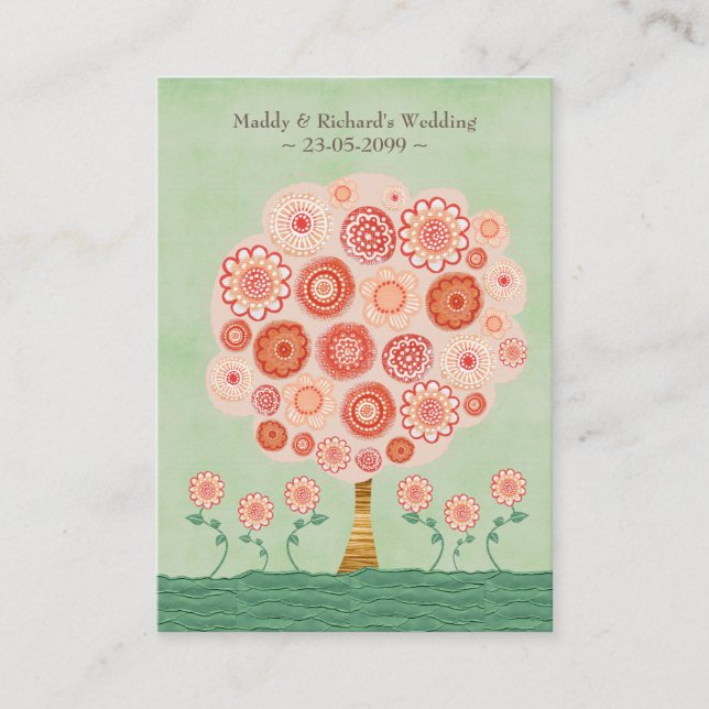RSVP Wedding Tangerine Dream Tree Flat Cards (Front)