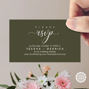 RSVP Wedding Website Reminder, Modern Classy  Enclosure Card