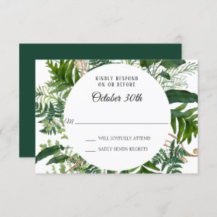 RSVP Wedding Wild Ferns Forest Leaf Foliage Invitation