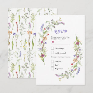 RSVP Wedding Wildflowers Floral Ditsy Invitation