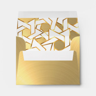 RSVP White Star of David Gold Envelope