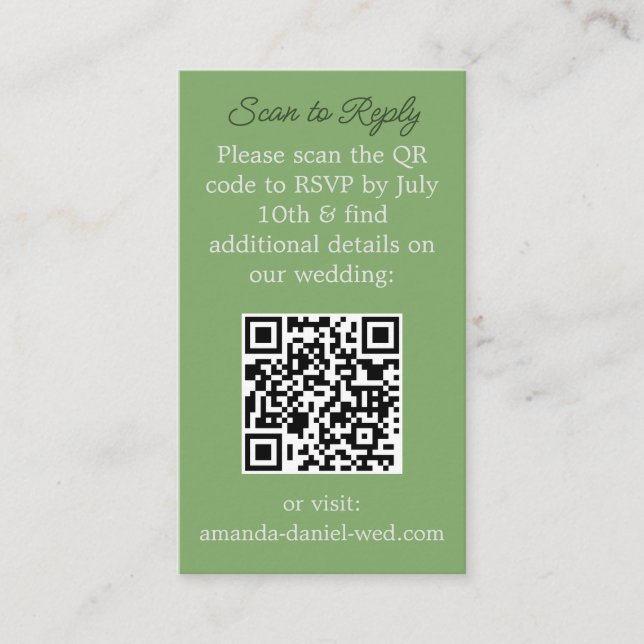 RSVP with a QR Scan Card (Front)