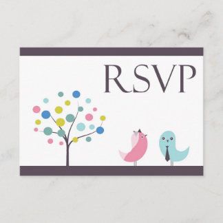 RSVP with Food Wedding Birds Card