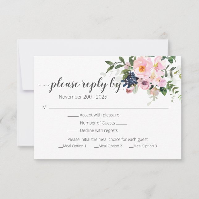 RSVP with Meal Options Card (Front)