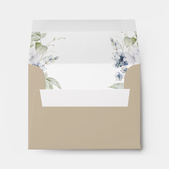 RSVP with Return Address, Beige Elegant Bliss Enve Envelope (Back (Bottom))
