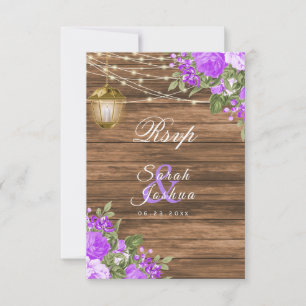 RSVP -  Wood, Lanterns and Purple Flower