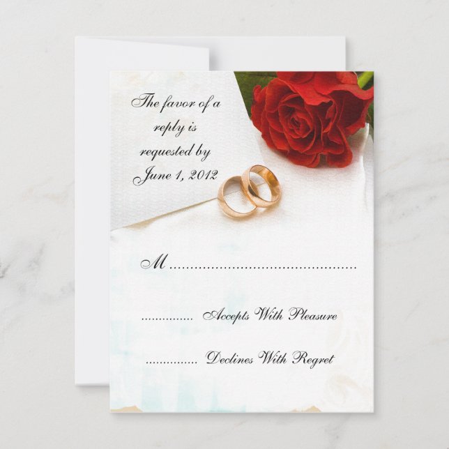 RSVP yellow roses wedding invites (Front)