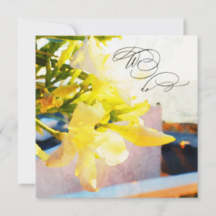 *~* RSVP Yellow Watercolor Floral AR15 QR WEDDING  Invitation