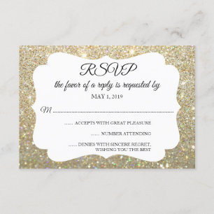 RSVP Your Day Glitter Fab Gold Card