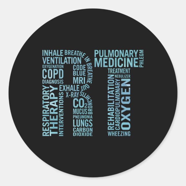 Rt Care Respiratory Therapist Classic Round Sticker (Front)