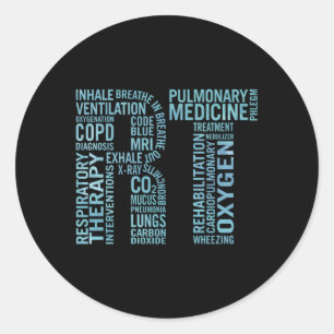 Rt Care Respiratory Therapist Classic Round Sticker