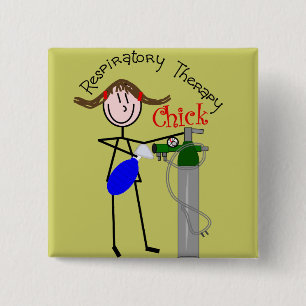 RT Chick O2 Tank and Ambu Bag Stick People 15 Cm Square Badge