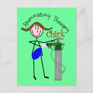 RT Chick O2 Tank and Ambu Bag Stick People Postcard