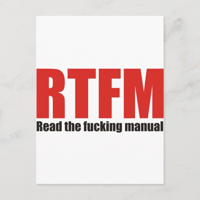 RTFM POSTCARD (Front)