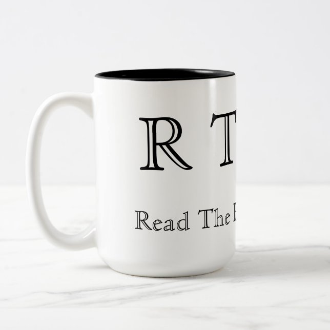 RTFM - Read The Factory Manual Two-Tone Coffee Mug (Left)