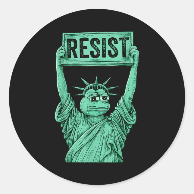 Rtland Frog Funny City Art - Rtland Frog Protest  Classic Round Sticker (Front)