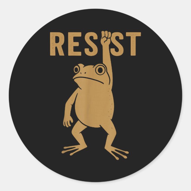Rtland Frog Funny City Art - Rtland Frog Protest  Classic Round Sticker (Front)