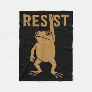 Rtland Frog Funny City Art - Rtland Frog Protest  Fleece Blanket