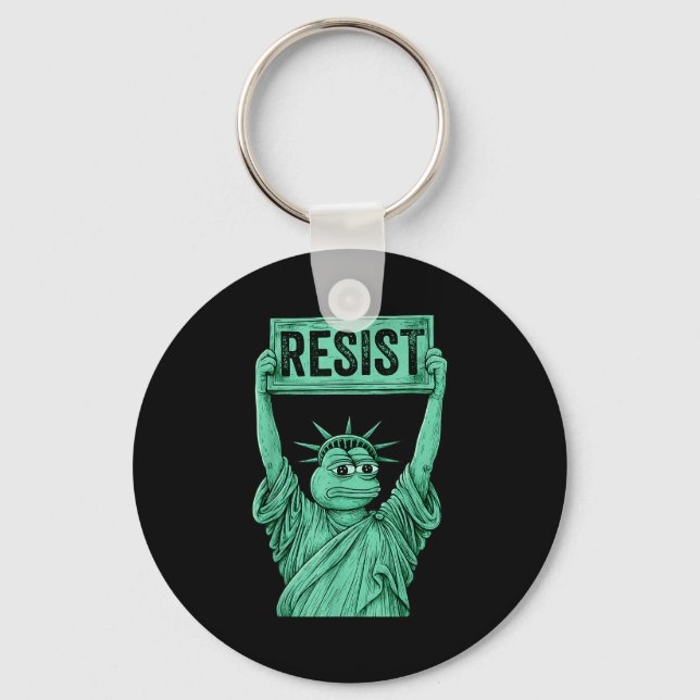 Rtland Frog Funny City Art - Rtland Frog Protest  Key Ring (Front)