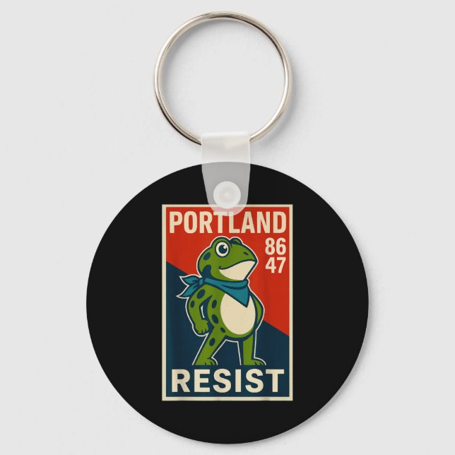Rtland Frog Protest For Men And Women  Key Ring (Front)