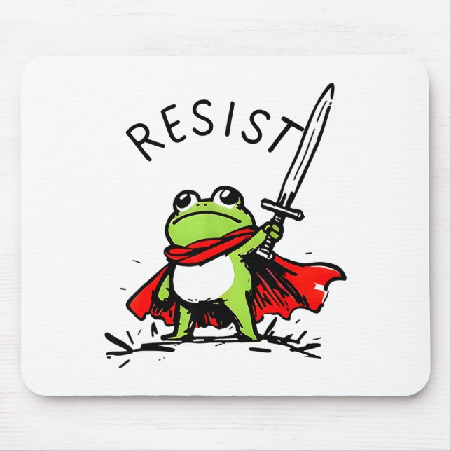 Rtland Frog Protest Resist Funny Frogs Activist  Mouse Mat (Front)