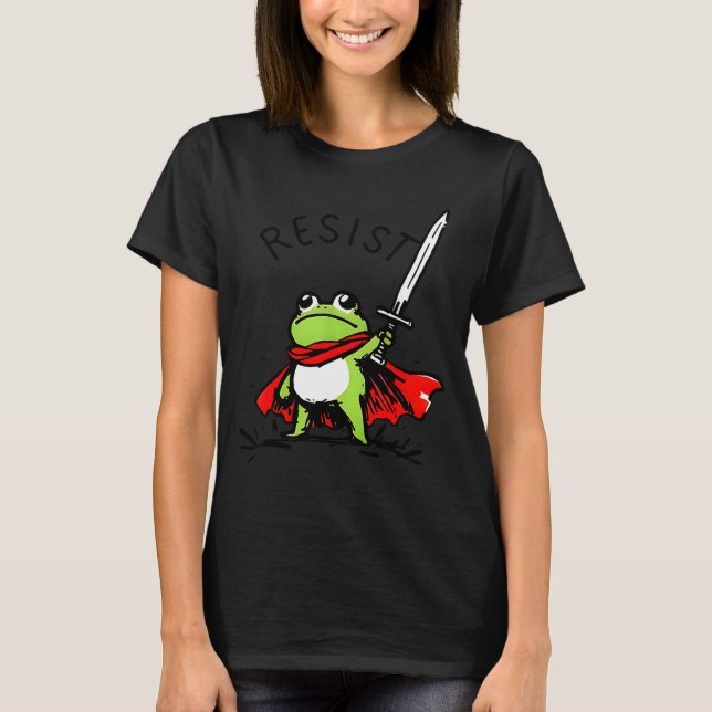 Rtland Frog Protest Resist Funny Frogs Activist  T-Shirt (Front)