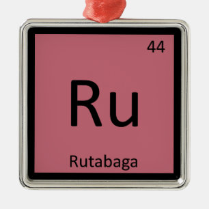 Ru - Rutabaga Vegetable Chemistry Periodic Table Metal Tree Decoration